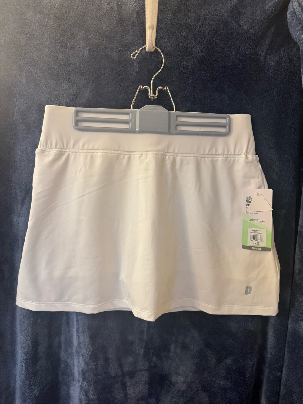 Women Prince White Wicking Active Performance Match Knit Tennis Skort Skirt Sz M